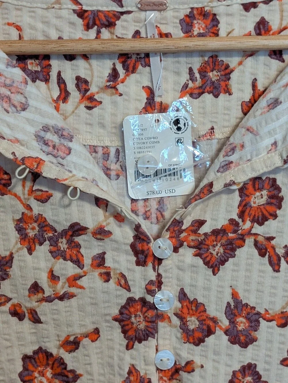 Free People Tilly Shirt *Small *NWT